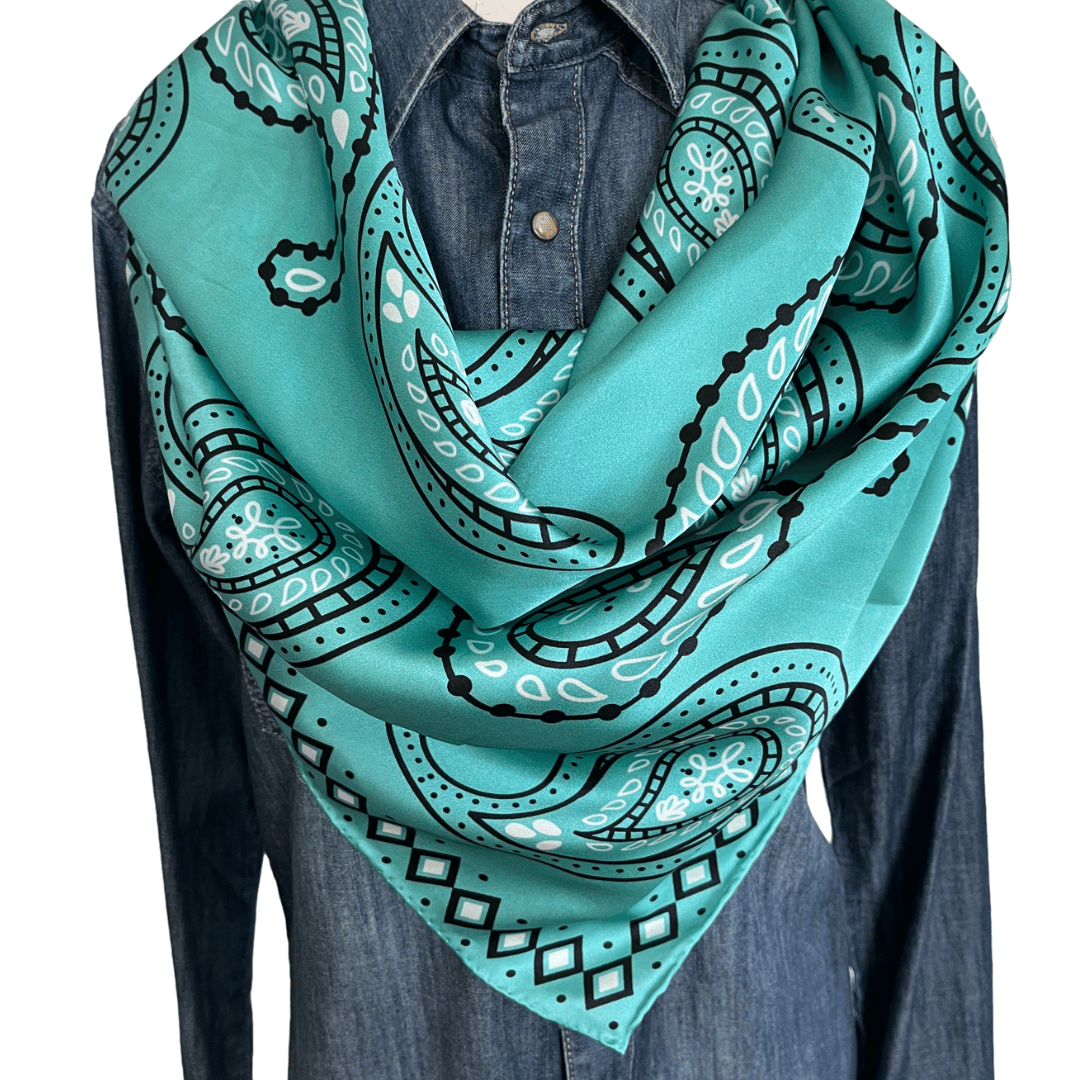 Paisley Wild Rags (Pagosa) Turquoise Silk Scarf