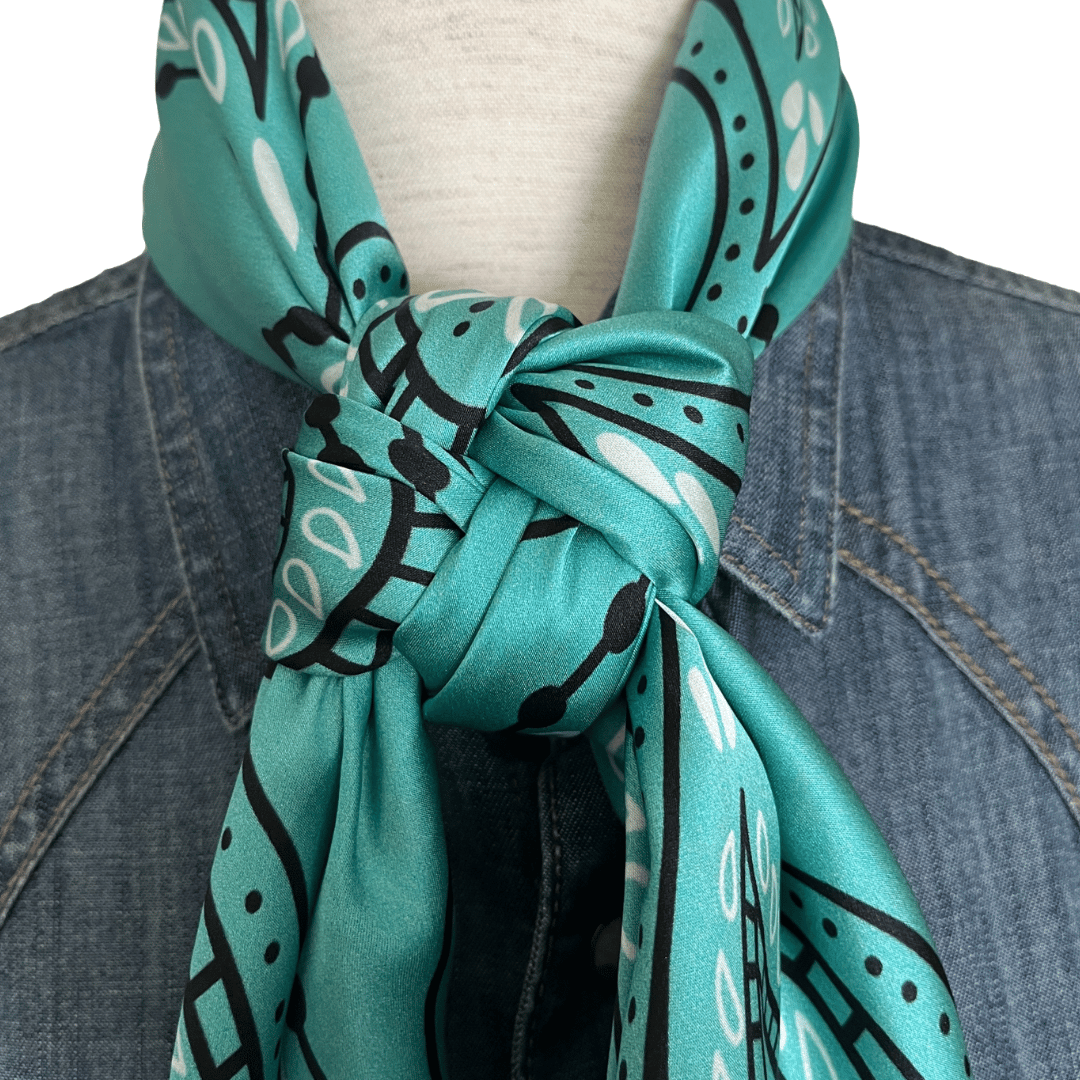 Paisley Wild Rags (Pagosa) Turquoise Silk Scarf