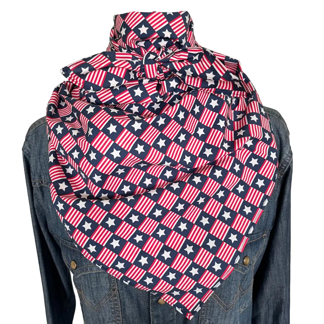 cowboy bandana patriotic flag red white and blue, dog bandana