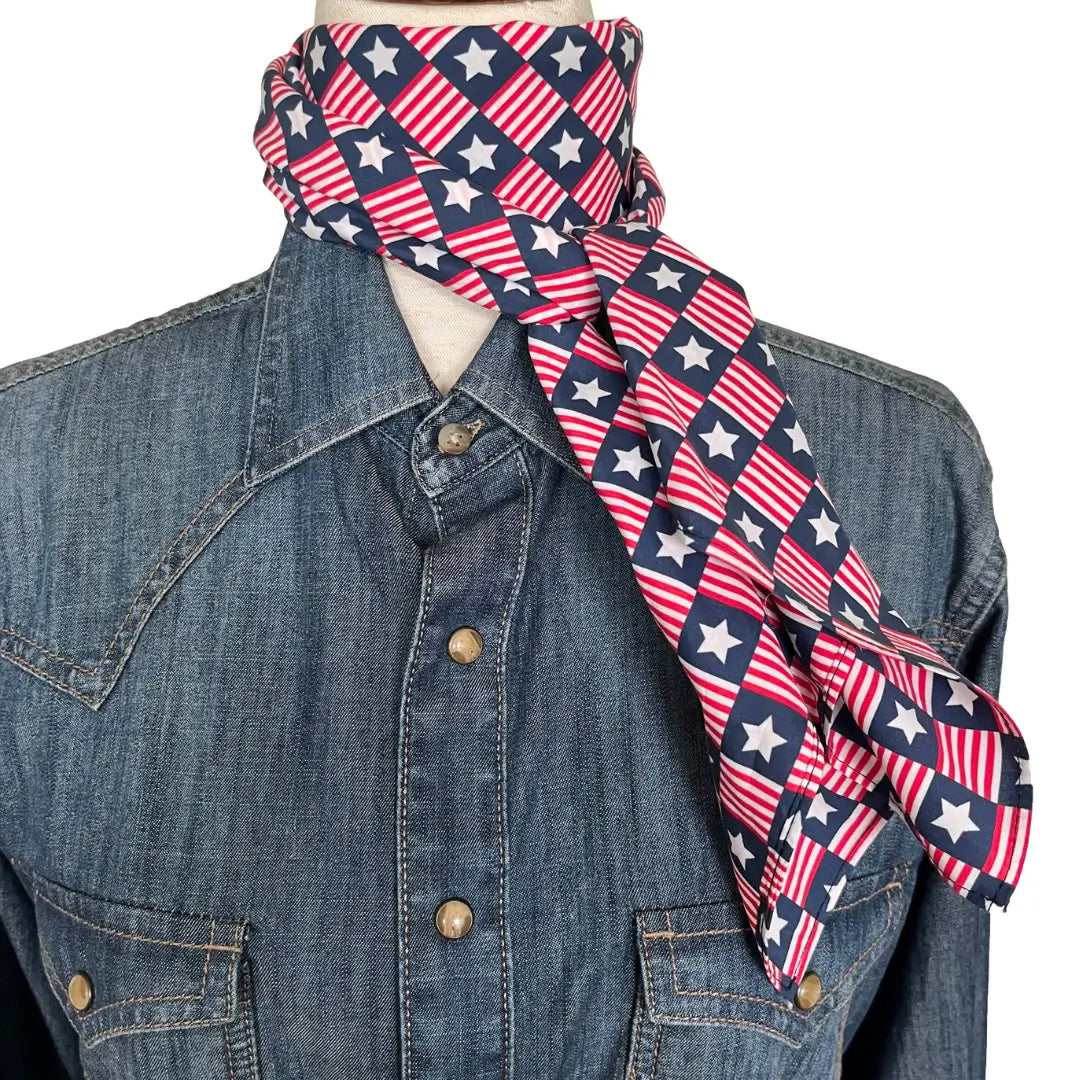 cowboy bandana patriotic flag red white and blue, dog bandana