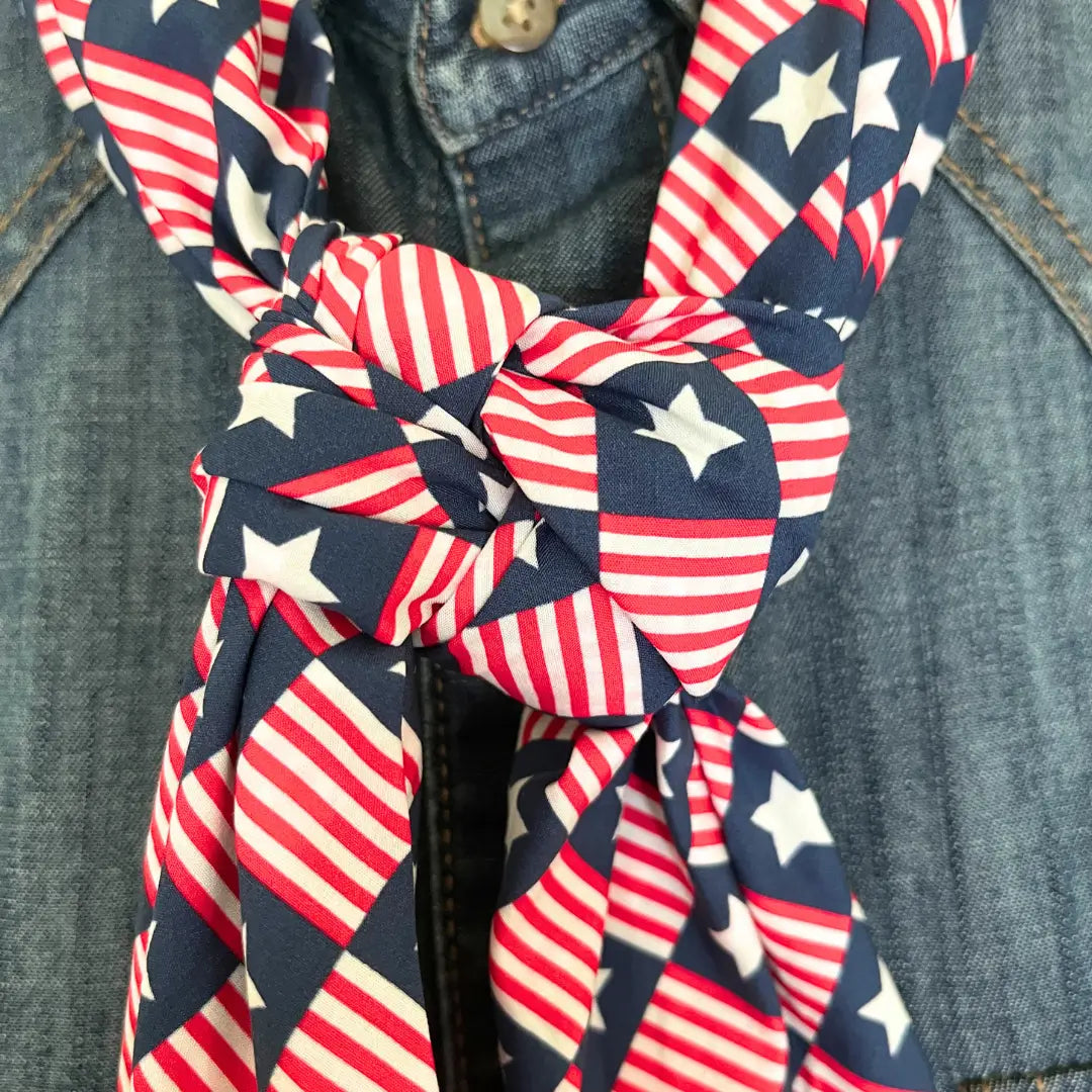 cowboy bandana patriotic flag red white and blue, dog bandana