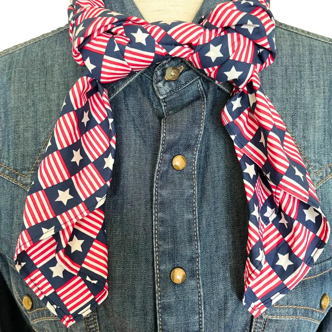 cowboy bandana patriotic flag red white and blue, dog bandana