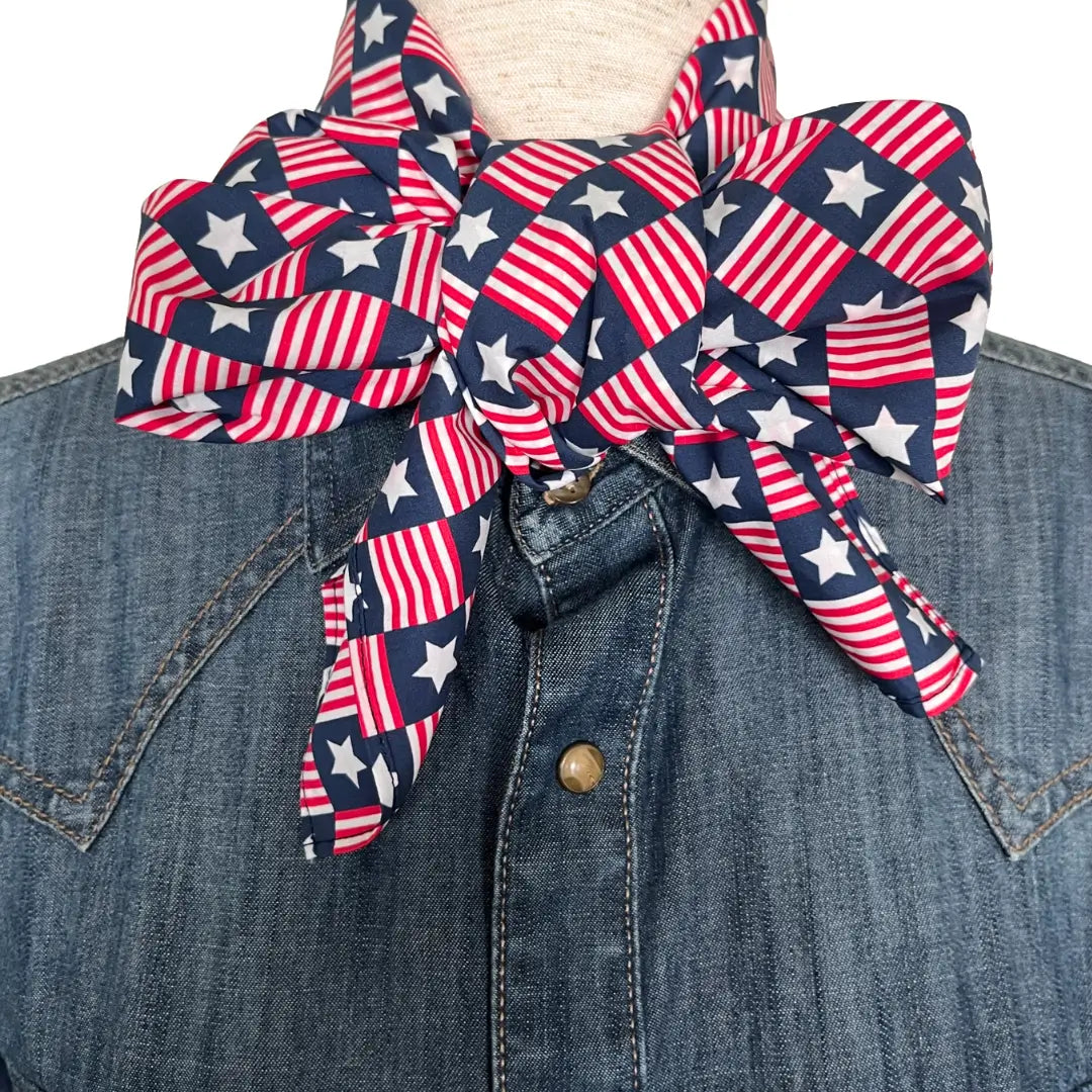 cowboy bandana patriotic flag red white and blue, dog bandana