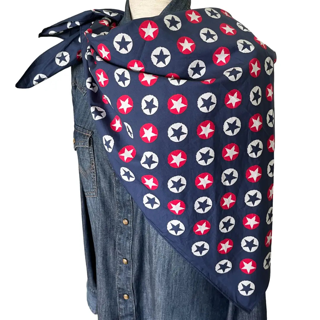 cowboy bandana patriot red white and blue stars, Texas bandana, dog bandana