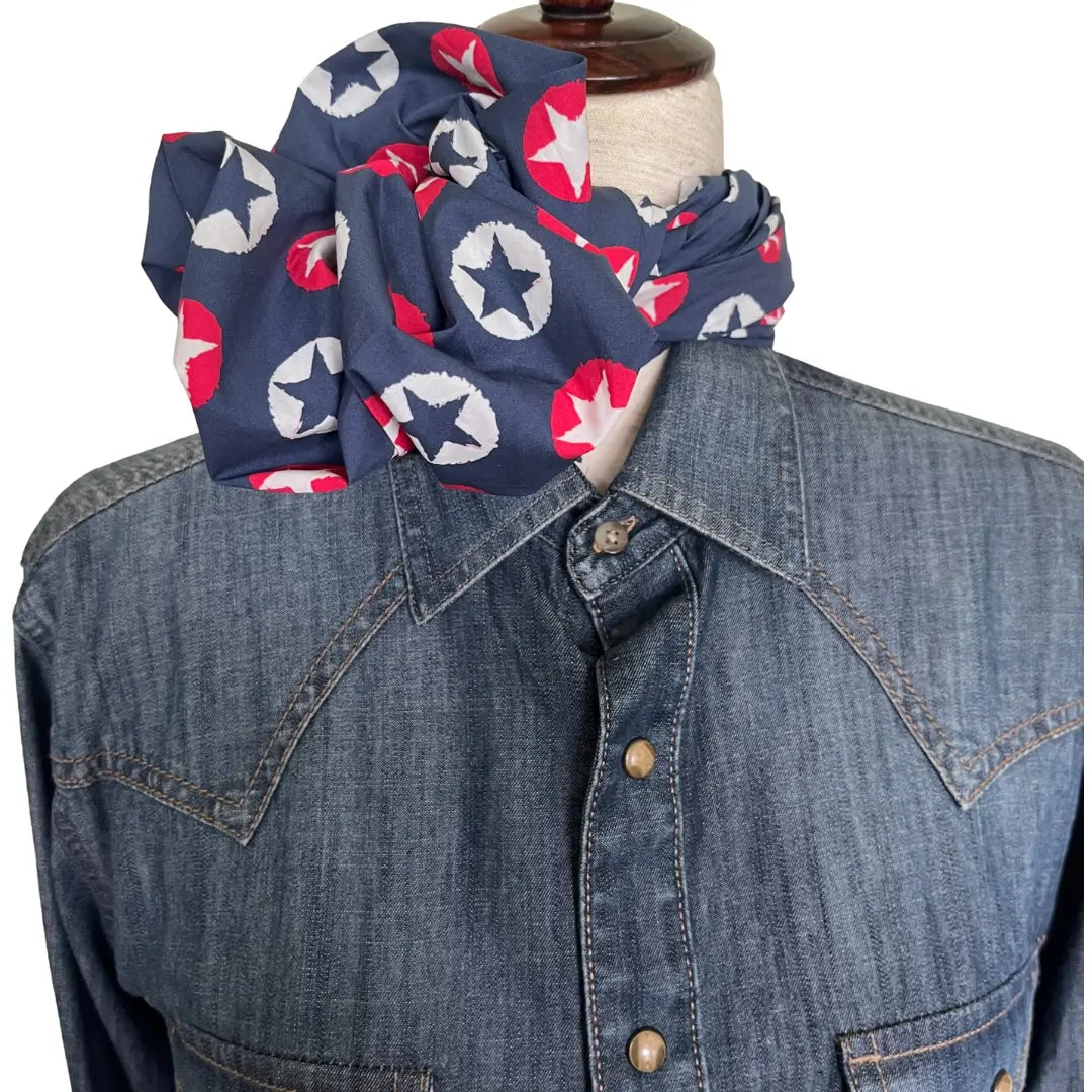 cowboy bandana patriot red white and blue stars, Texas bandana, dog bandana