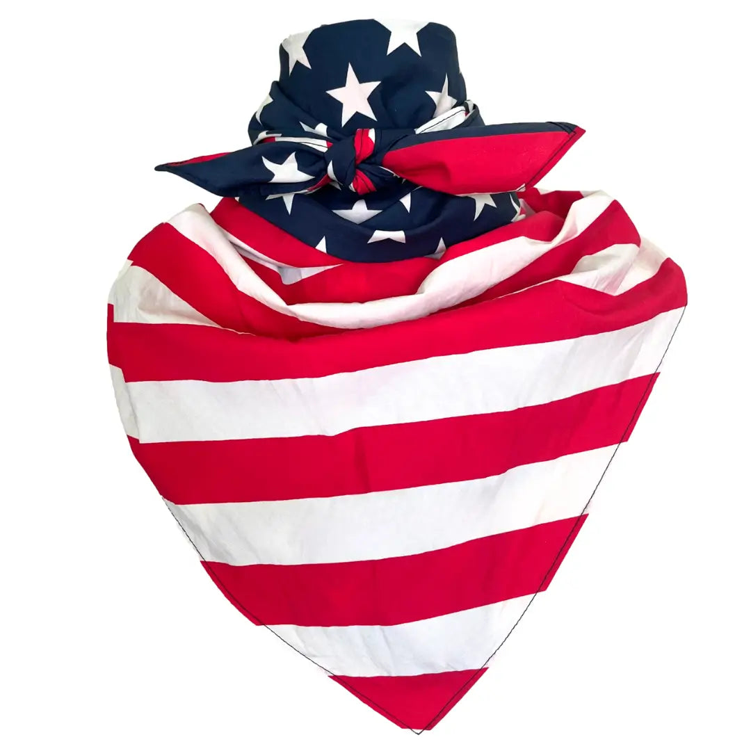 cowboy bandana usa flag american flag, dog bandana, american flag bandana