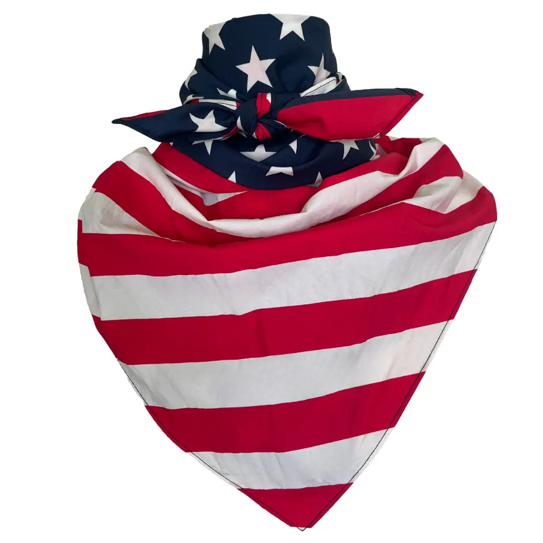 cowboy bandana usa flag american flag, dog bandana, american flag bandana