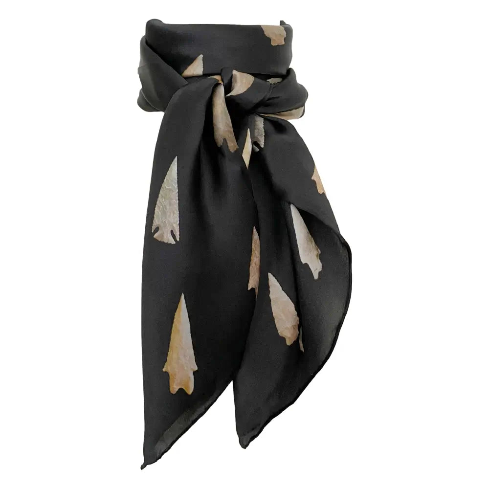 arrowheads black silk scarf