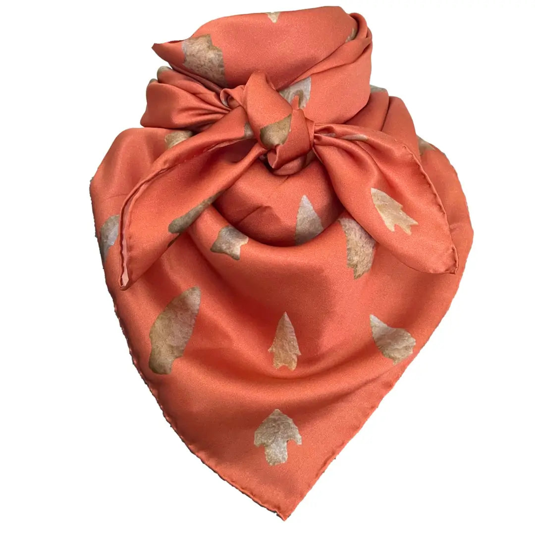 arrowheads copper silk scarf wild rag