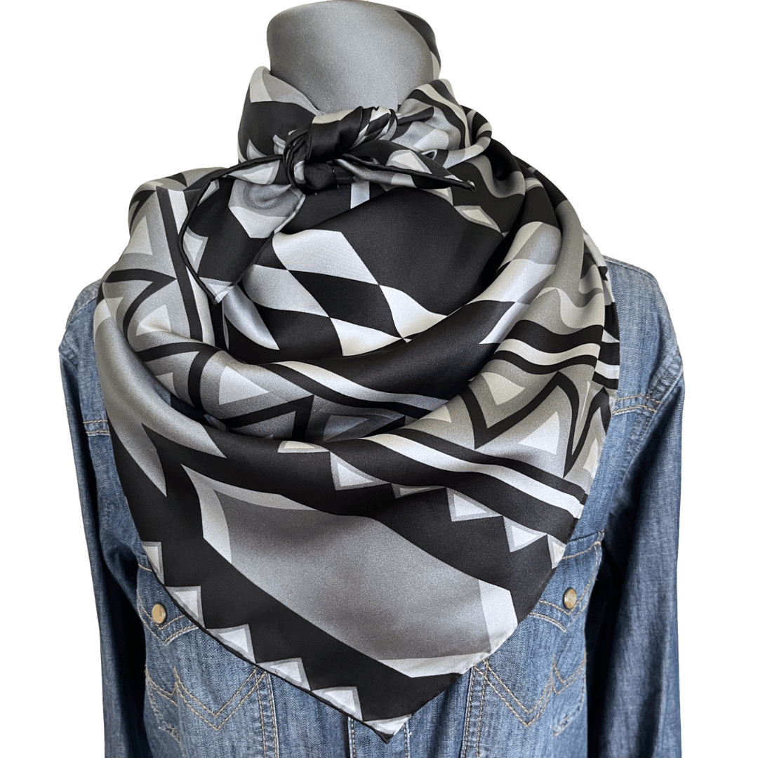 Black silk cowboy scarf wild rag
