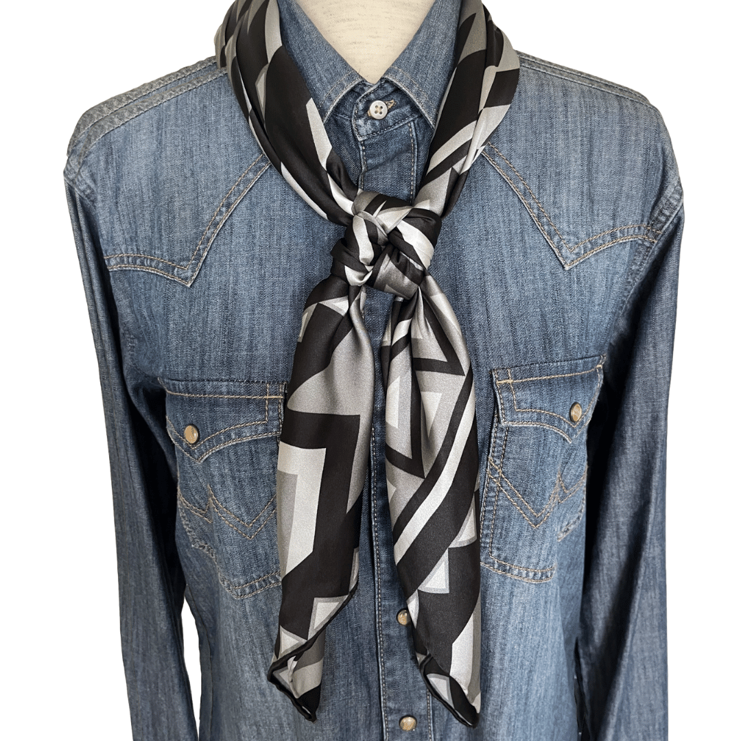 Black silk cowboy scarf wild rag