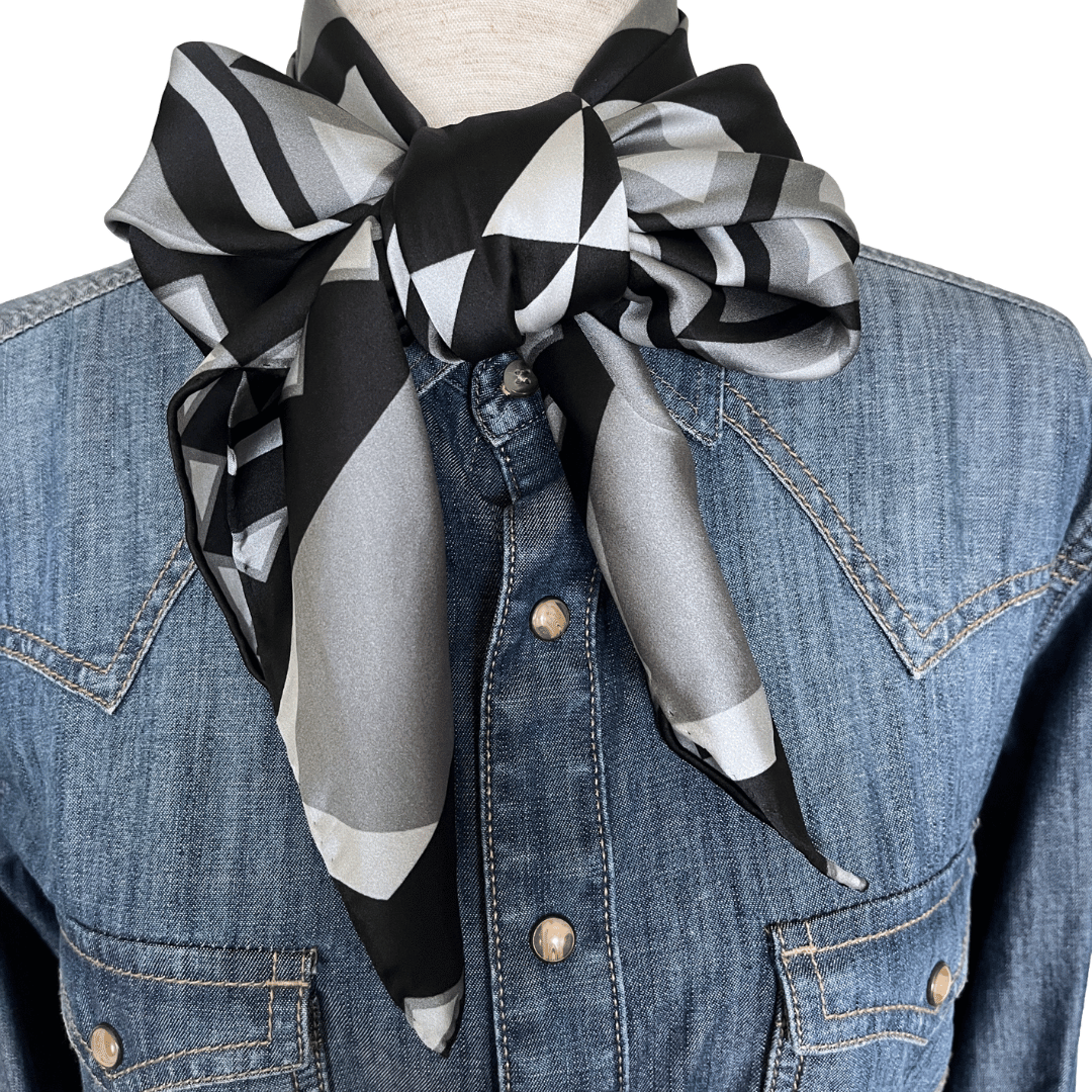 Black silk cowboy scarf wild rag
