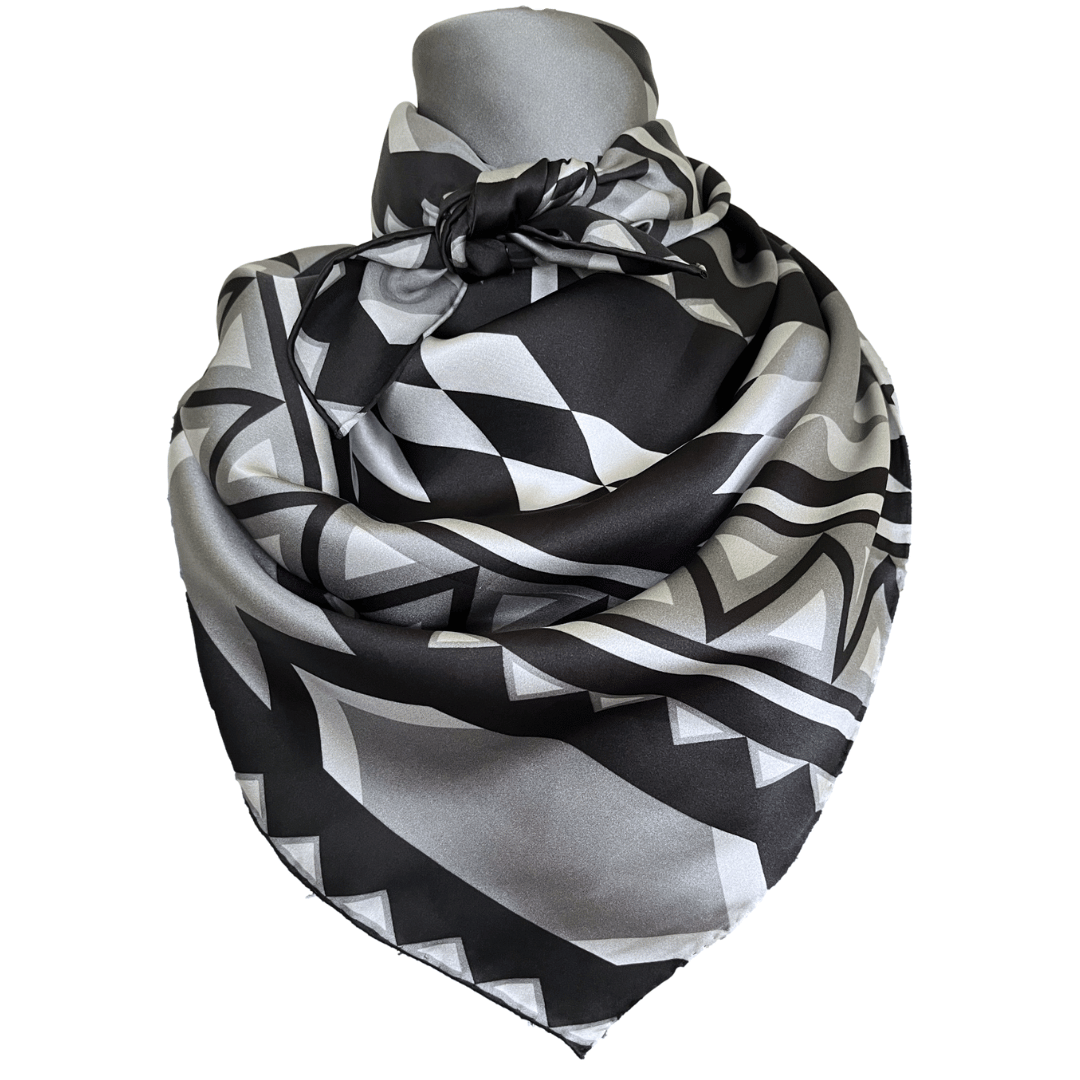 Black silk cowboy scarf wild rag