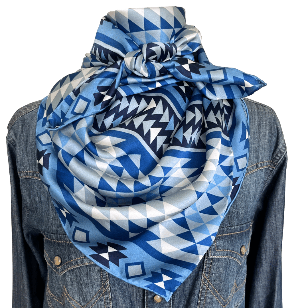 Sky Blue Silk Wild Rag Scarf 