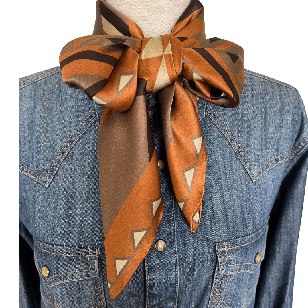 Brown silk cowboy scarf wild rag