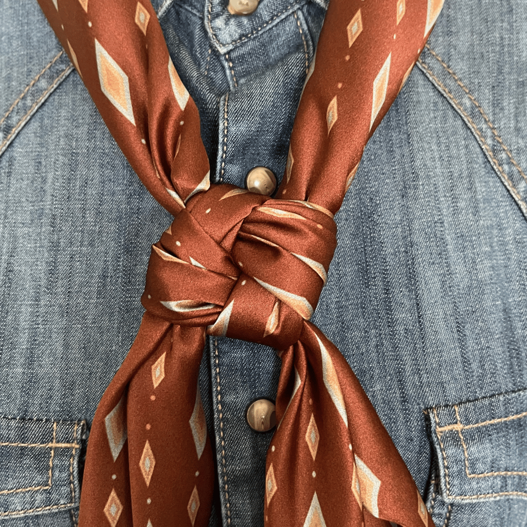 Brown silk wild rag scarf