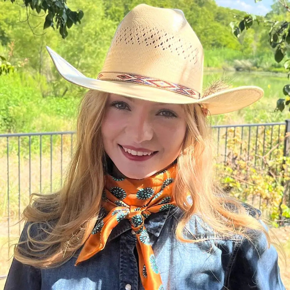 burnt orange wild rag silk scarf