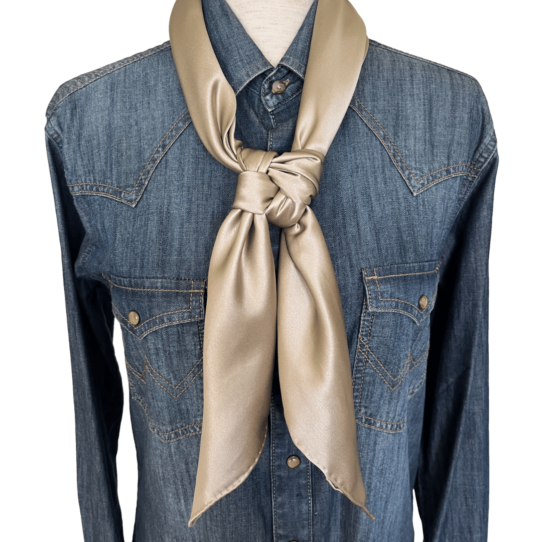 Solid Champagne Gold Silk Wild Rag