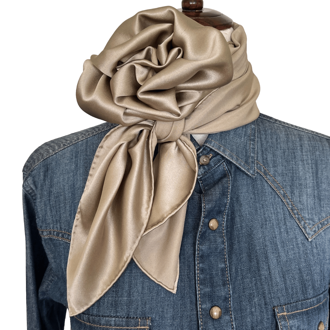 Solid Champagne Gold Silk Wild Rag
