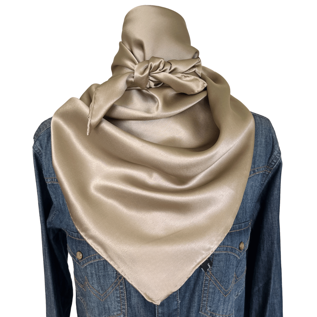 Solid Champagne Gold Silk Wild Rag
