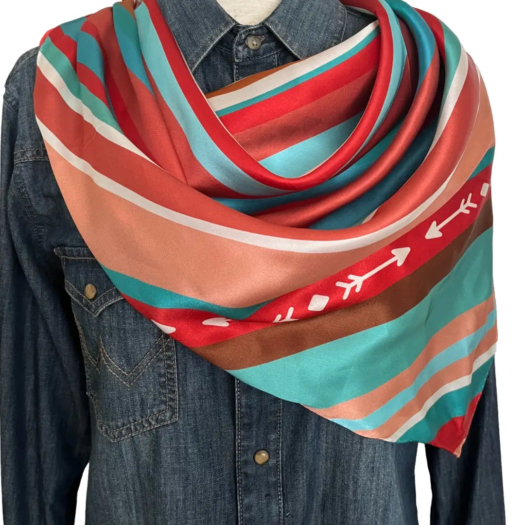 serape wild rags silk scarves turquoise copper and teal