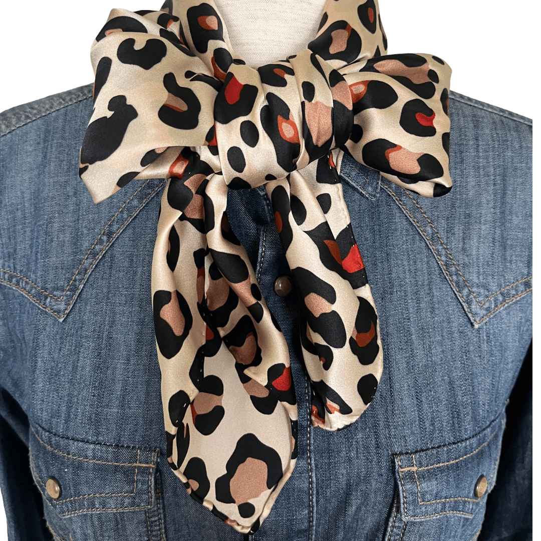 leopard print silk wild rag scarf