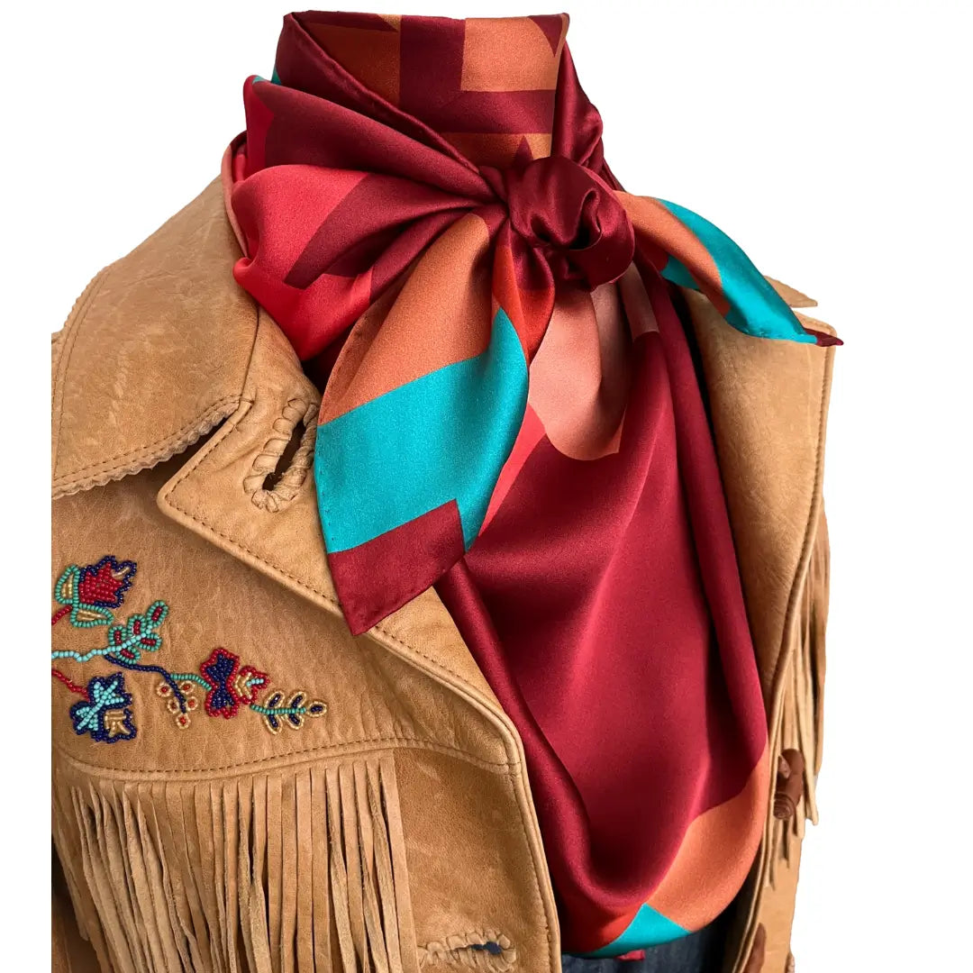 Aztec (Sunset in the Saddle) Wild Rag Silk Scarf