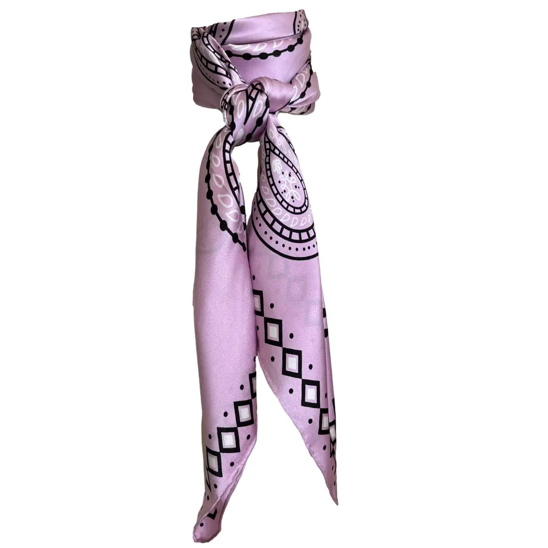 Cowtown Wild Rags Lilac Paisley Silk Scarf for Men and Women - Cowboy Western Bandana Scarves 