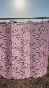 Cowtown Wild Rags Lilac Paisley Silk Scarf for Men and Women - Cowboy Western Bandana Scarves - Video of the lilac silk scarf