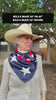 Red white and blue flag design Western silk scarf 36"