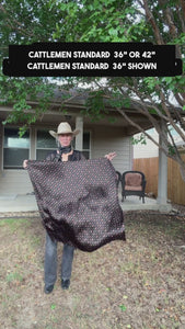 Cattlemen Standard 36" black Western silk scarf 