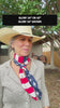 American flag design Western silk scarf 36"