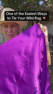 purple violet silk wild rags - Purple Sage shown out in the sunshine - heavier weight silk 