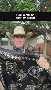 Large paisley print black Western scarf