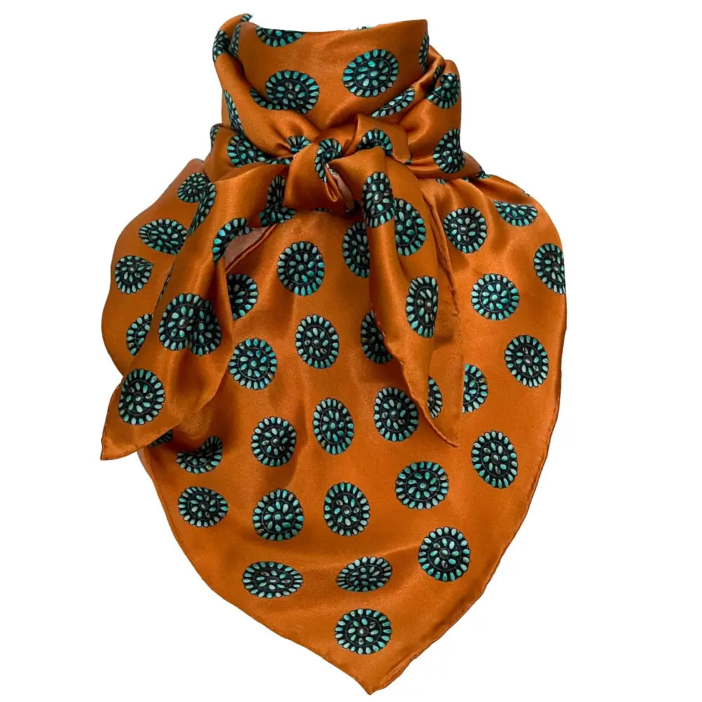 turquoise silk scarf wild rag 