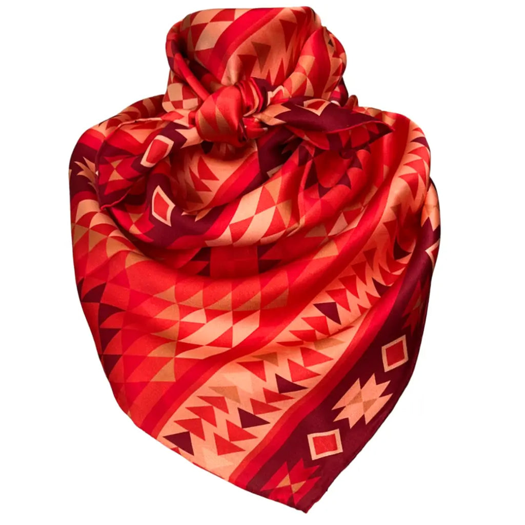 Aztec Wild Rags (Trails to Santa Fe) Silk Scarf - Cowtown