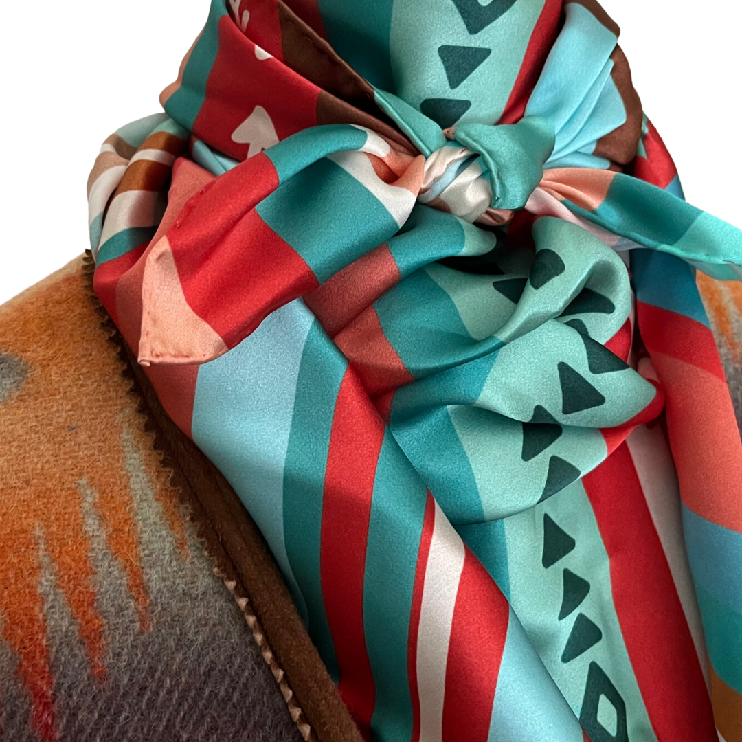 wild rags for women silk scarves turquoise copper and teal